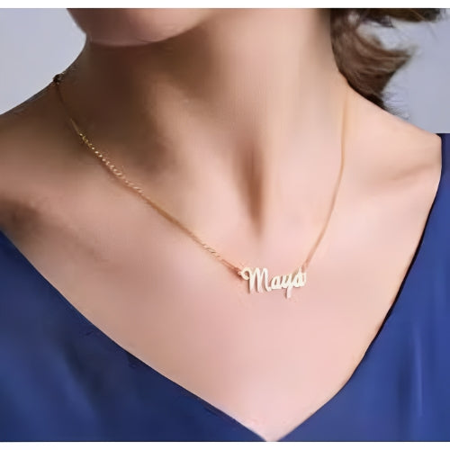 24k pure Gold or 18Kgold plated or Pure silver name necklace.