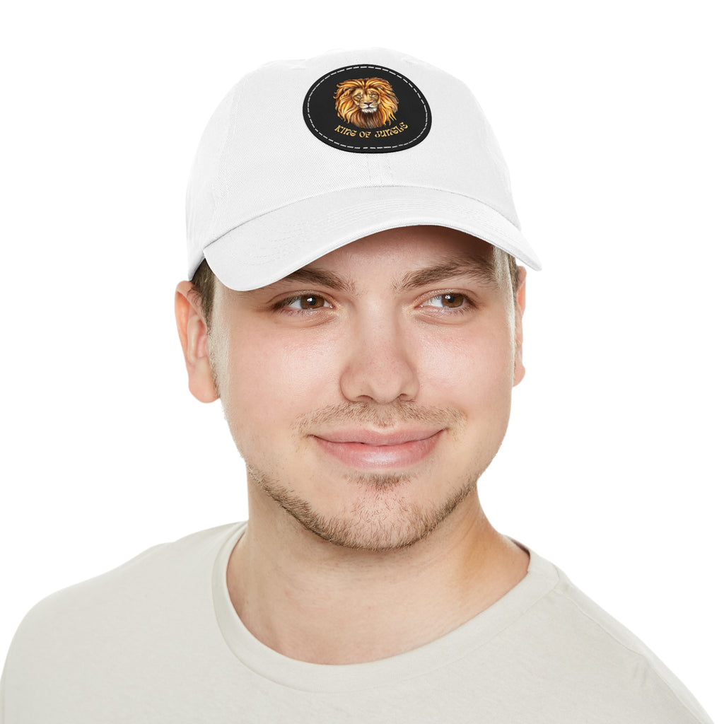 Dad Hat with Leather Patch (Round)