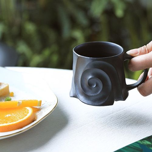 Luxury Special Ceramic Handmade Mug in Black.