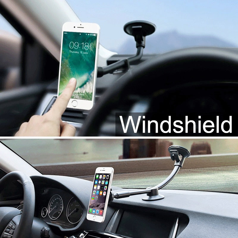 Universal Magnetic Phone Holder Car Long Arm Windshield Dashboard Magnet Car Holder Mount Dock For Phone Mobile Stand For iPhone