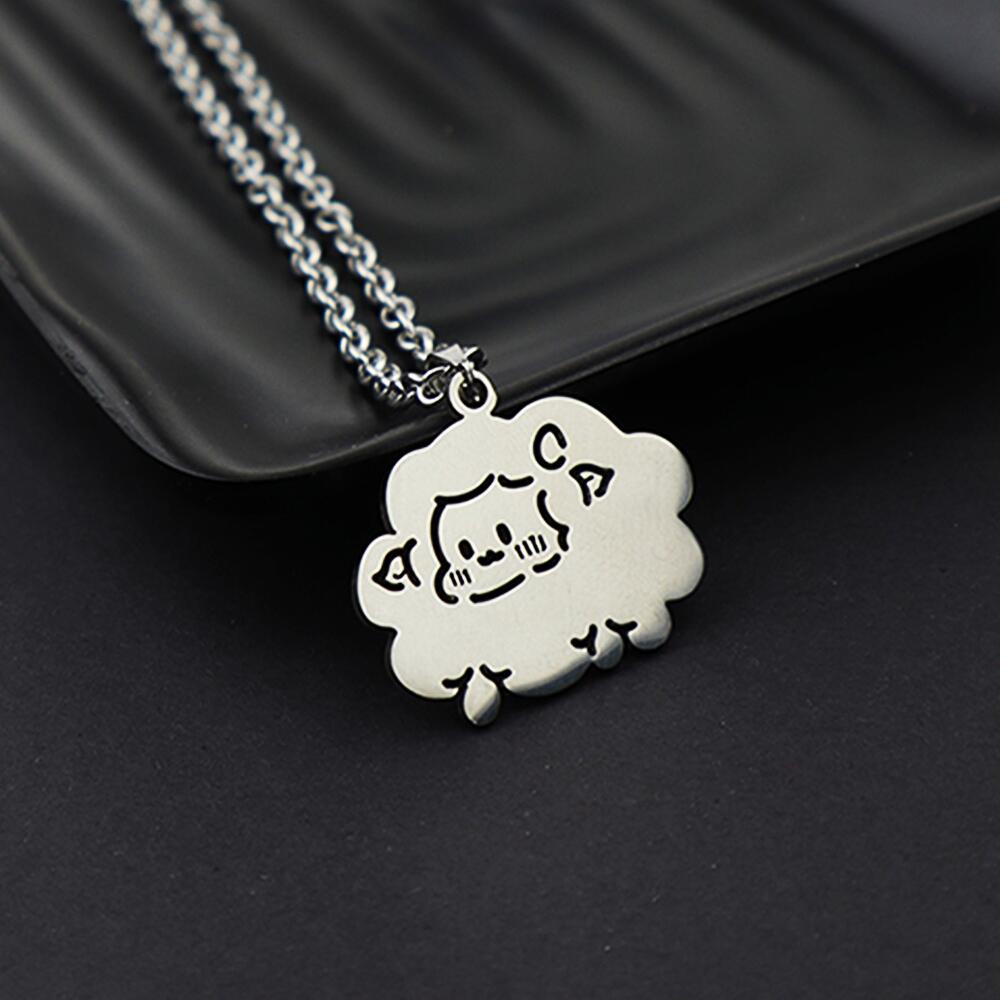 2023 Hip Hop Titanium Steel Pendant Necklace For Women Men Cute Kpop Korean Fashion Doodle Necklace Couple Jewelry Party Gift