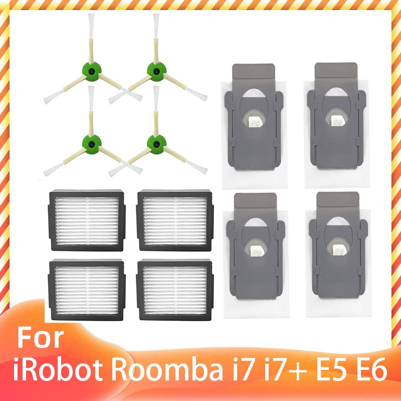 Replacement for iRobot Roomba  i7 i7+ E5 E6 Robot Vacuum Cleaner Parts Roller Main Side Brush Hepa Filter Dust Bag Accessories