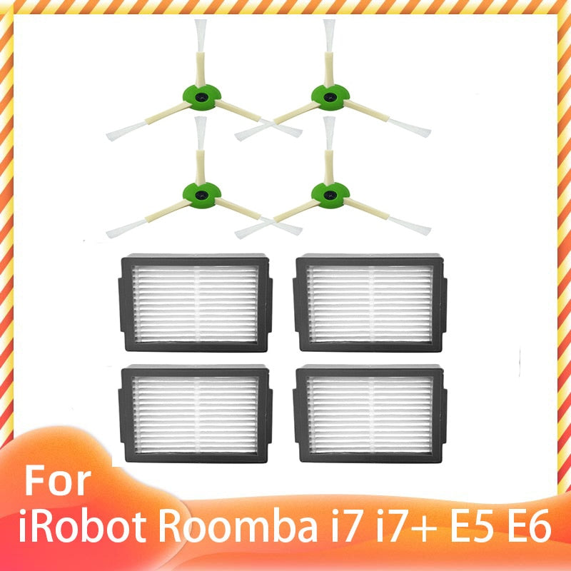 Replacement for iRobot Roomba  i7 i7+ E5 E6 Robot Vacuum Cleaner Parts Roller Main Side Brush Hepa Filter Dust Bag Accessories