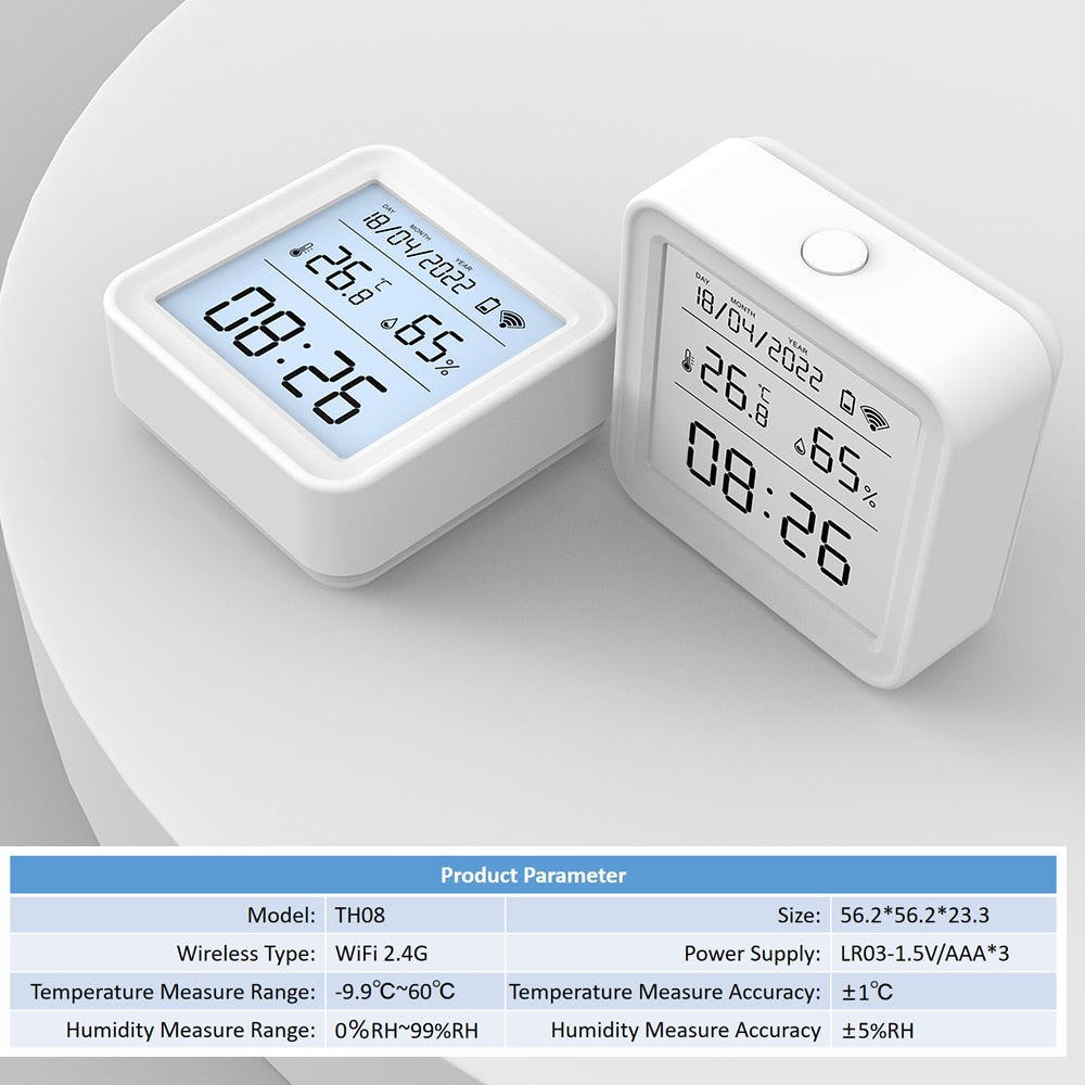 Tuya WIFI Temperature Humidity Sensor Hygrometer Thermometer Smart Home Backlight Smart Life Support Alexa Google Assistant