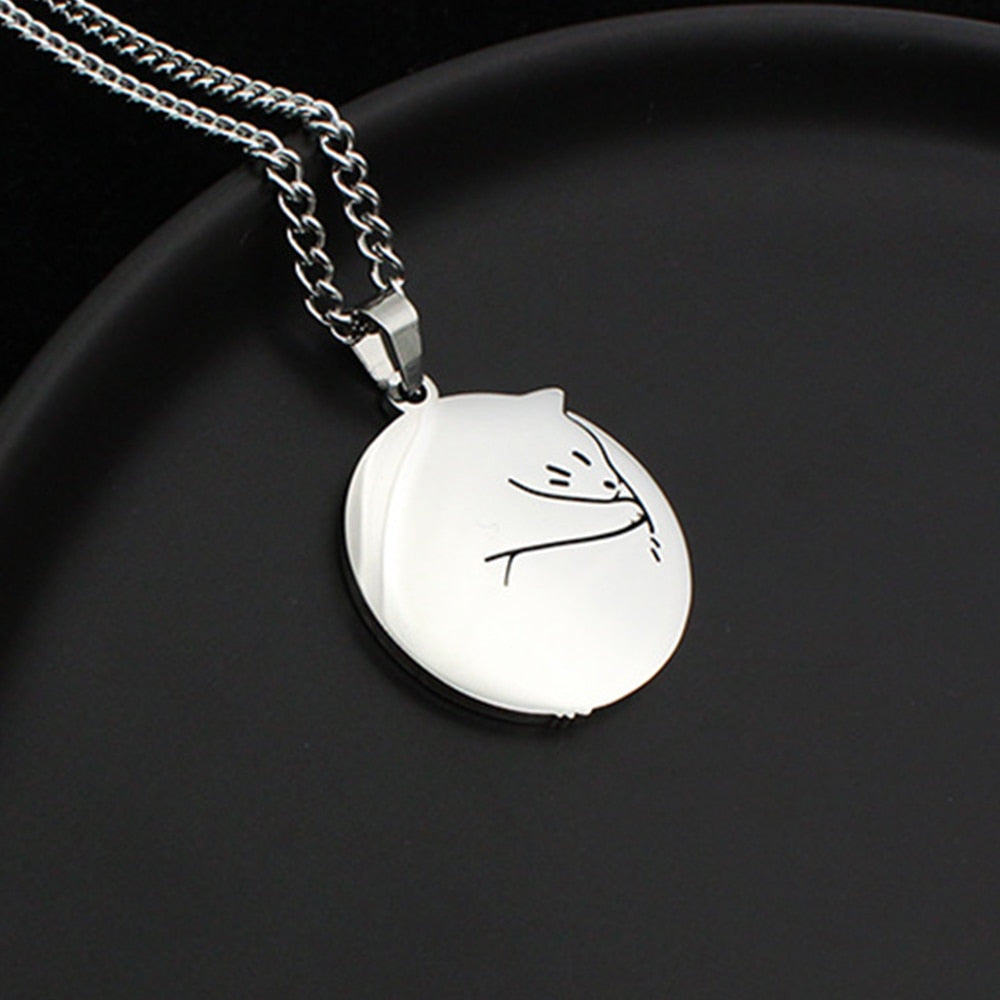 2023 Hip Hop Titanium Steel Pendant Necklace For Women Men Cute Kpop Korean Fashion Doodle Necklace Couple Jewelry Party Gift