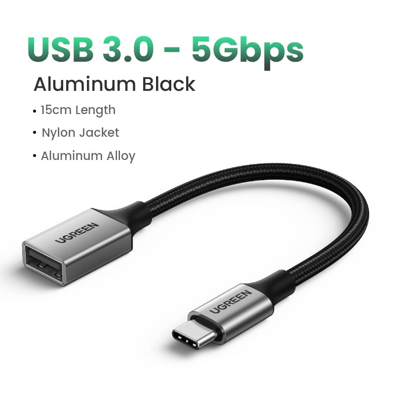 UGREEN USB C to USB Adapter Type C OTG Cable USB C Male to USB 3.0 A Female Cable Adapter for MacBook Pro Samsung S9 USB-C OTG