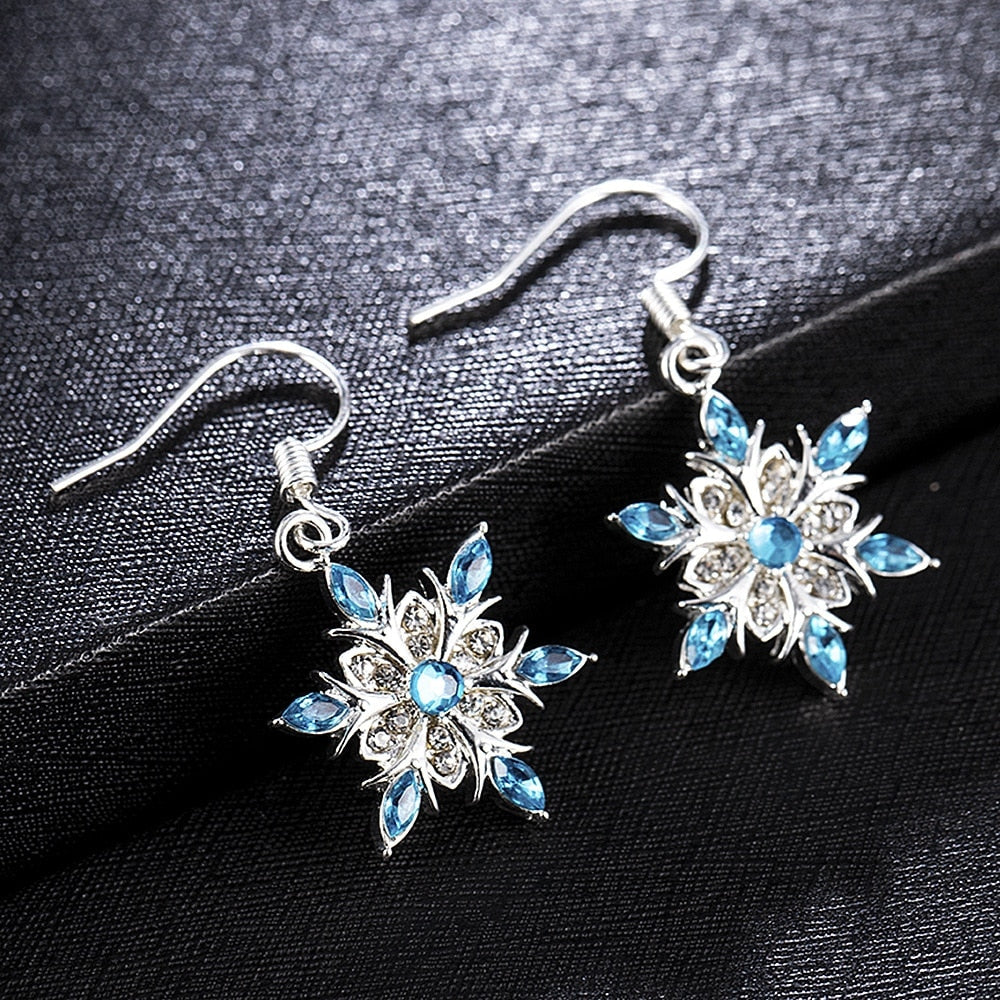 New Korea Sweet Cute Flower Crystal Temperament Geometric Shiny Zircon Earrings Statement Earrings for Women Girl Pendientes