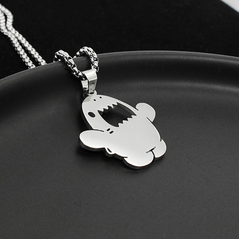 2023 Hip Hop Titanium Steel Pendant Necklace For Women Men Cute Kpop Korean Fashion Doodle Necklace Couple Jewelry Party Gift