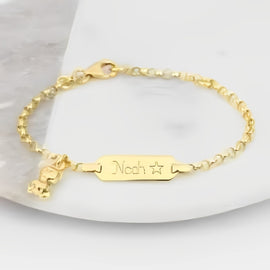 kids jewelry personalized Gold Bracelet Engraved name with Star, Customized name bracelet