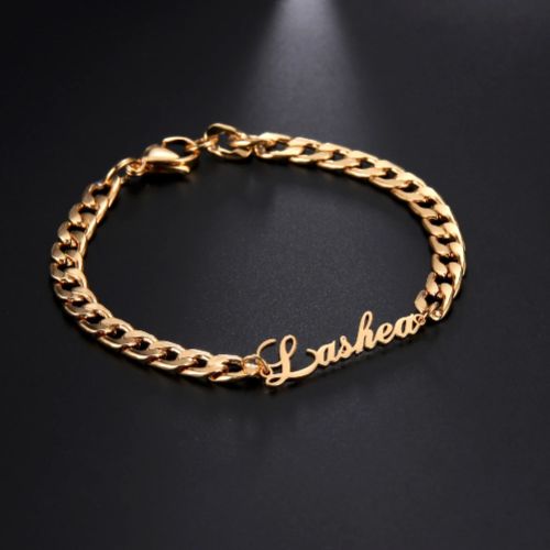 Custom Name Bracelet for Women Men Couple Personalized 5mm Cuban Chain Bracelets