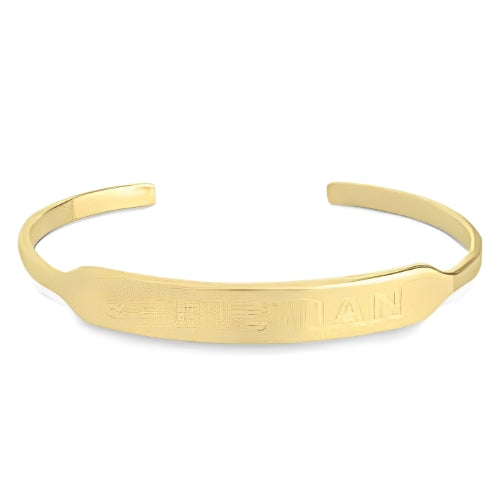 Men Gold Bangle Plain or Customized  Engraved Name  jewels.