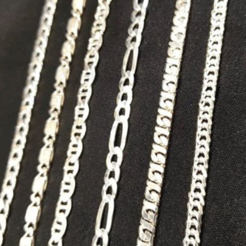 Men Plain Silver Different Chain design Jewel.