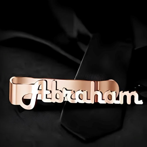 Customized-Rose-Gold-Tie Bar-Name-Date-Personalised-Name