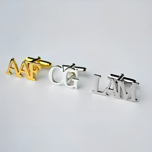 Gold-Silver-Customized-cufflinks-Men-Name-Date