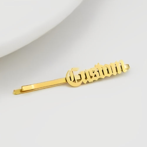 Gold-Silver-Customized Tie Bar-Name-Date