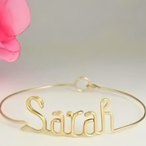 Gold Anklet Bangle Design Customized Name.