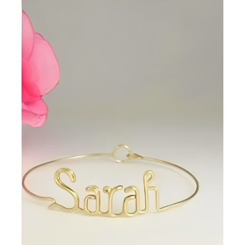 Gold Anklet Bangle Design Customized Name.