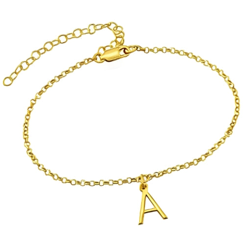 Gold Anklet Customized  Big Initial Personalized Initial
