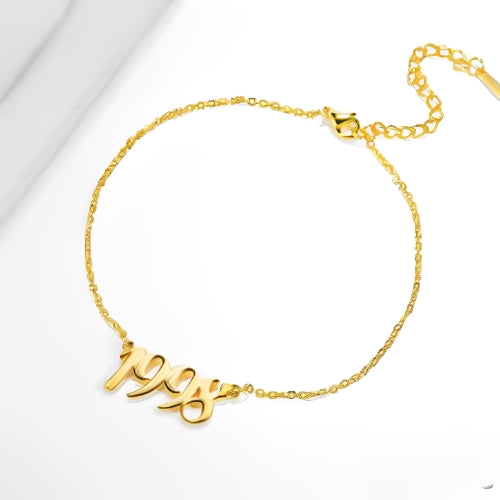 Gold Anklet Customized Date Personalized Numbers