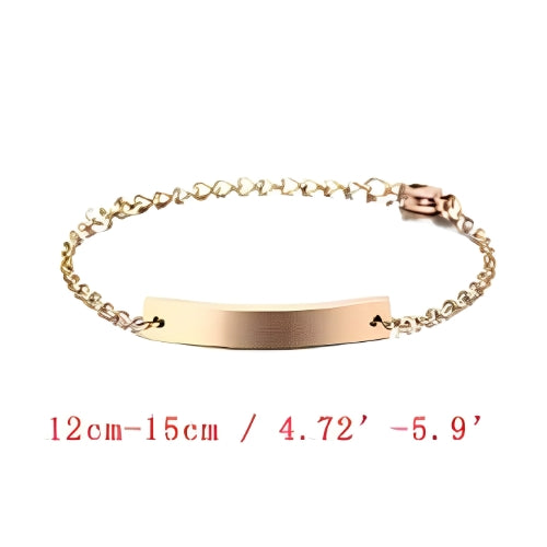 Gold  Anklet Rectangle Shape Plain Design Or Custmized names