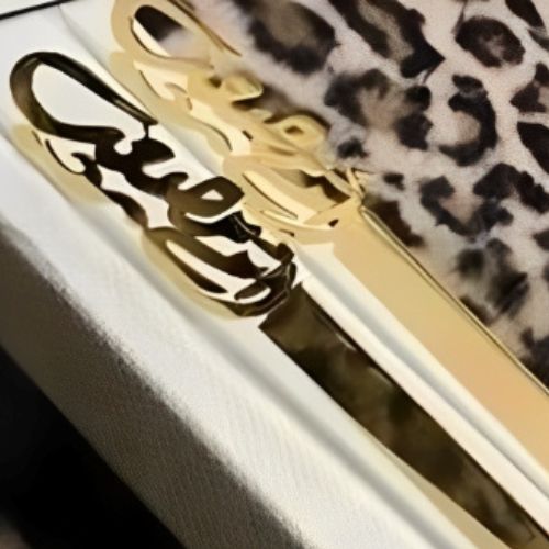 Gold Clip Tong Arabic Font Customized Name Pesonalised Name Clip