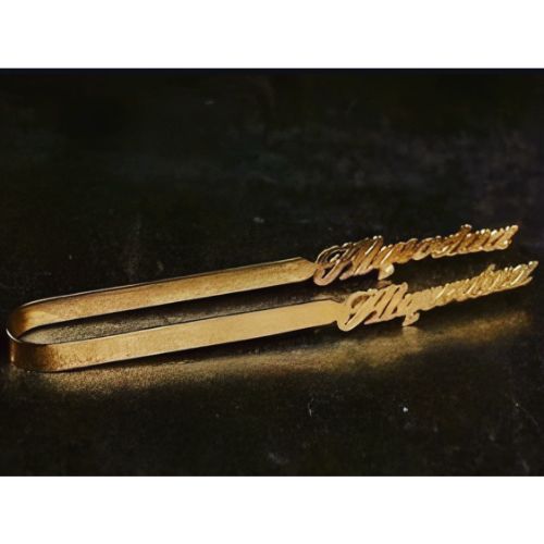 Gold Clip Tong Customized Name Pesonalised Name Clip