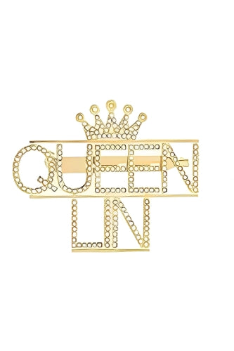 Gold Customized Name Decorated with Crown Zircon