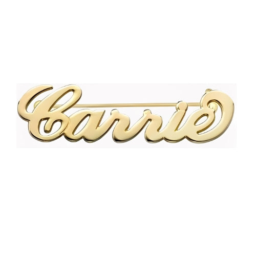 Gold Customized Name Personalised  Name Broosh