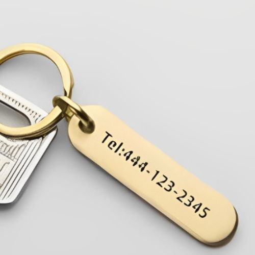 Gold Keychain Customized Engraved Nameplate Design Pesonalised NamePlate