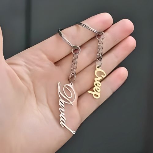 Gold Keychain Customized Name Design Pesonalised Name