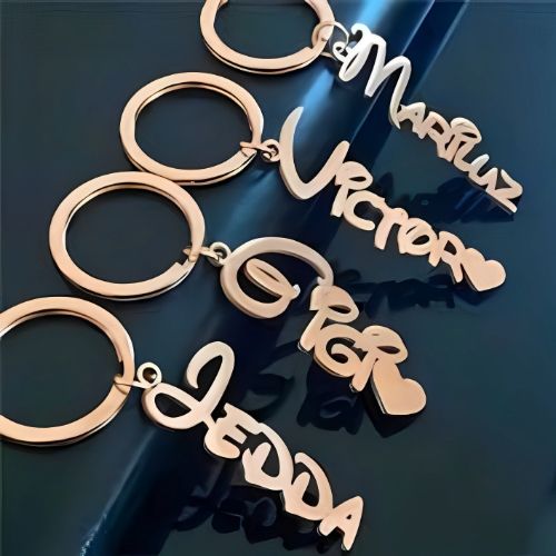 Gold Keychain Various Designs Customized Name Pesonalised Name