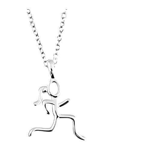 AALIA JEWELRIES Exquisite Sterling Silver Runner Figurine Pendant. Beautiful Customized Gift for you.