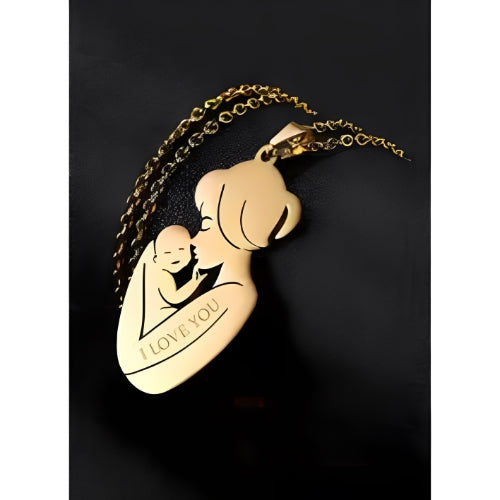 AALIA JEWELRIES Lovely Elegant Simple Mom Baby Gold Plated Pendant For Mom Day Gift Baby Gift Girth Birthday