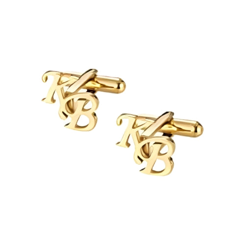 AALIA JEWELRIES Men Cufflinks 2Initials Special Gold Design Customized 2Initials Personalized Initials Gift Father-Wedding-Birthday-Engagement.