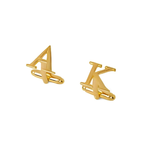 AALIA JEWELRIES Men Cufflinks Gold one Initial Special  Design Customized one Initial Personalized Initials Gift Father-Wedding-Engagement-Birthday-Valentines