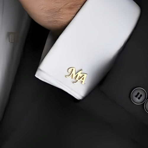 AALIA JEWELRIES Men Cufflinks Initials Silver Customized two Initials Personalized 2 Initials Gift Father-Wedding-Engagement-Valentines-Birthday
