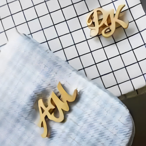 AALIA JEWELRIES Men Cufflinks Initials Silver Gold Customized Initials Personalized Initials Gift Wedding-Engagement-Valentines-Birthday-Father