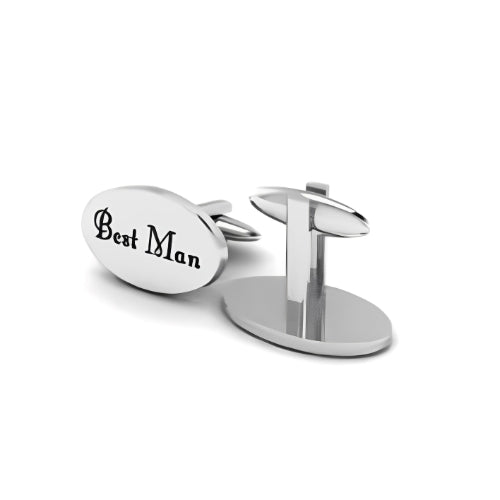AALIA JEWELRIES Men Cufflinks Silver Oval Shape Special  Design Customized Engraved Name Personalized Name Gift Father-Wedding-Engagement-Birthday-Valentines.