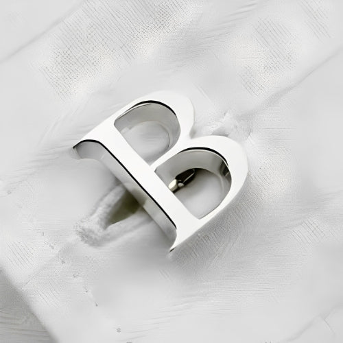 AALIA JEWELRIES Men Cufflinks Special Silver Design Customized Initial Personalized Initials Gift Father-Wedding-Engagement-Birthday-Father