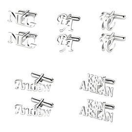 AALIA JEWELRIES Men Cufflinks Various Customized 1Name 2Names Initials Personalized Gifts Father Valentines Wedding Birthday Engagement and All Occasions.