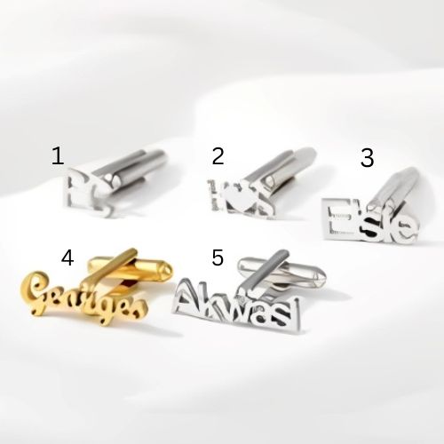 AALIA JEWELRIES Men Cufflinks Various Customized 1Name 2 Names Initials Personalized Gifts Father Valentines Wedding Birthday Engagement and All Occasions