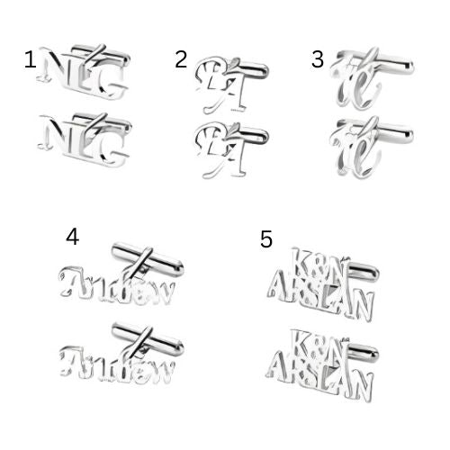 AALIA JEWELRIES Men Cufflinks Various Customized 1Name 2Names Initials Personalized Gifts Father Valentines Wedding Birthday Engagement and All Occasions.