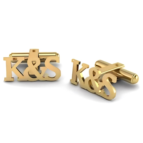 AALIA JEWELRIES Men Cufflinks couple cufflinks Gold Customized 2 Initials with & Personalized Initials Gift Father-Wedding-Engagement-Birthday-Valentines