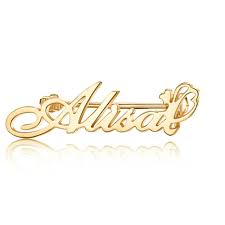 Men Gold Customized Name Personalised Name Broosh Jewel.