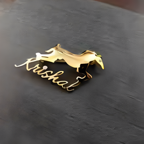 Men Women broosh Gold Customized Name Designed with Horse Personalised Name Broosh Jewels