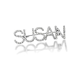 Silver Customized Name Personalised  Name Designed with Zircon