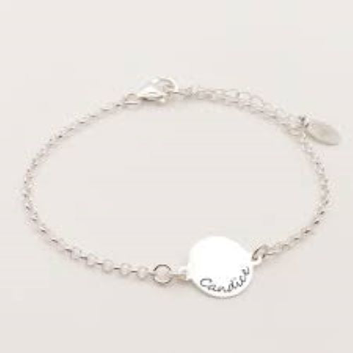 Silver Anklet Circle Shape Design Custmized Engraved name Personalized Name