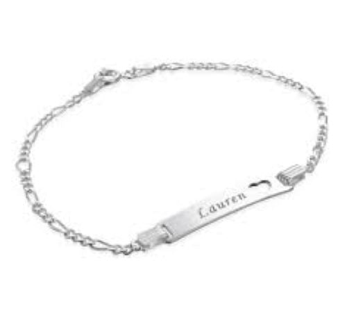 Silver Anklet Customized Engraved Name  Personalized