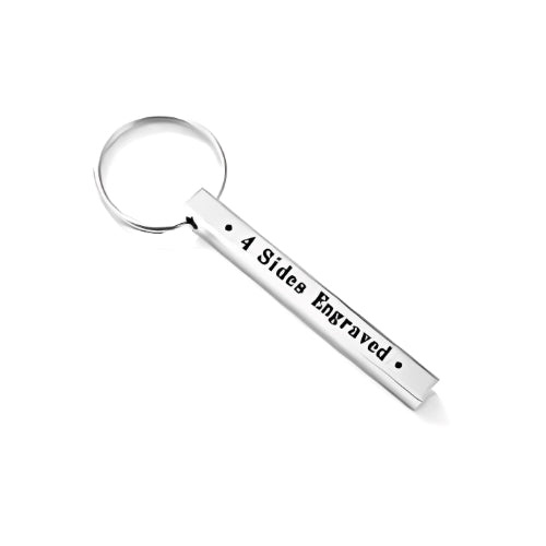 Silver Bar Keychain Customized Engraved Name Pesonalised Name