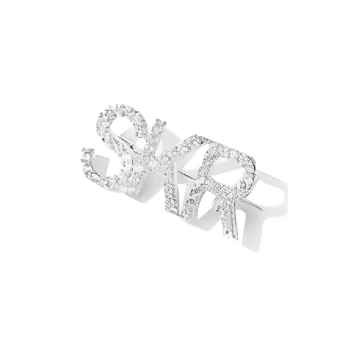 Silver Customized Name Decorated with Zircon Piece